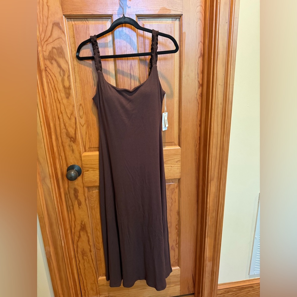 OGL BROWN RIBBED TANK DRESS. Nwt